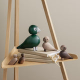 Kay Bojesen Songbird, Medium, Green/Silver, H: 6.1" By Kay Bojesen
