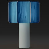 Kactos Table Lamp Matte White Ceramic Blue By LZF Lamps - With Light
