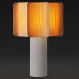 Kactos Table Lamp Matte White Ceramic Natural Beech By LZF Lamps - With Light