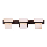 Kakomi Vanity Light 3 Light, shown in Dark Smoke, by Hubbardton Forge