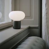 Karl-Johan Portable Table Lamp Forest Green By New Works - Lifestyle View