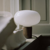 Karl-Johan Table Lamp Smoked Oak White Opal Glass By New Works - Lifestyle View2