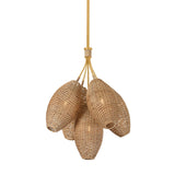 Karpathos Chandelier - 5 Light in Vintage Gold Leaf by Corbett