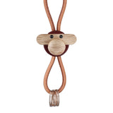 Kay Bojesen Monkey Keychain - Gold/Bordeaux