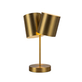 Keiko Table Lamp With Light Brushed Golden By Kuzco Side View