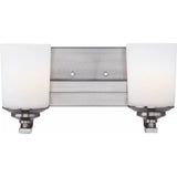 Kemal Vanity Light — 13.75 Inch, Brushed Nickel