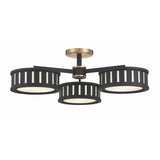Kendal Cluster Semi Flush Mount 29.25'' Vibrant Gold + Black Forged