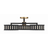 Kendal Cluster Semi Flush Mount 29.25'' Vibrant Gold + Black Forged