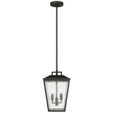 Kennewick Outdoor Lantern Textured Black By Visual Comfort Studio - Front View