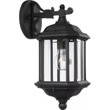 Kent Up/Down Outdoor Wall Lantern — 15 Inch, Black with Clear Beveled Glass