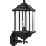 Kent Up/Down Outdoor Wall Lantern — 19 Inch, Black with Clear Beveled Glass