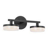 Khan Vanity Light — 14", Silk Screen White Inside Clear Outside, Aged Iron