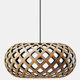 Kina Pendant Light Bamboo Black 1 Side Inside 17 Inch By David Tribrige