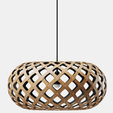 Kina Pendant Light Bamboo Black 1 Side Inside 24 Inch By David Tribrige