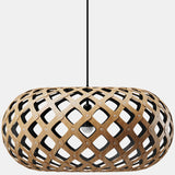 Kina Pendant Light Bamboo Black 1 Side Inside 55 Inch By David Tribrige