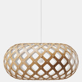 Kina Pendant Light Bamboo White 1 Side 24 Inch By David Tribrige