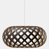 Kina Pendant Light Black 1 Side Outside Bamboo 17 Inch By David Tribrige