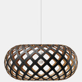 Kina Pendant Light Black 1 Side Outside Bamboo 24 Inch By David Tribrige