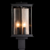 Kingston Outdoor Post Lantern detail in Coastal Black, Translucent Soft Gold, by Hubbardton Forge