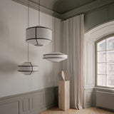 Kite Pendant Light Medium White Black Tyvek By New Works - Lifestyle View