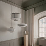 Kite Pendant Light Small White Black Tyvek By New Works - Lifestyle View3