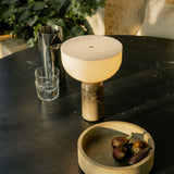 Kizu Portable Table Lamp Gris Du Marais Marble By New Works - Lifestyle View8