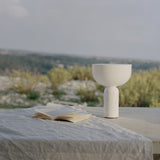 Kizu Portable Table Lamp White Marble By New Works - Lifestyle View