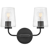Kline Vanity Light 2 Light Black Clear By Lark Living
