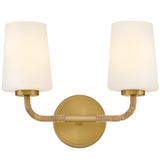 Kline Vanity Light 2 Light Lacquered Barss Natural By Lark Living