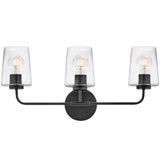 Kline Vanity Light 3 Light Black Clear Clear By Lark Living