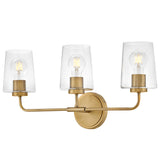 Kline Vanity Light 3 Light Heritage Brass Clear By Lark Living - Side View1