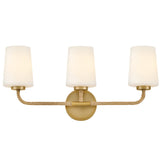 Kline Vanity Light 3 Light Lacquered Brass Natural By Lark Living