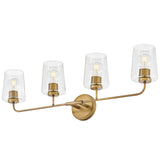 Kline Vanity Light 4 Light Heritage Brass Clear By Lark Living - Side View2