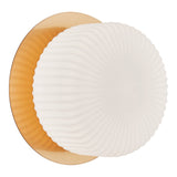 Knobbel Wall Sconce 1 Light Aged Gold Brass Opal Ribbed