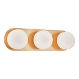 Knobbel Wall Sconce 3 Light Aged Gold Brass Opal Ribbed