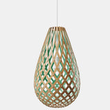 Kōura Pendant Light Bamboo Aqua 20 Inch By David Trubridge