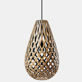 Kōura Pendant Light Bamboo Black 1 Side Inside 20 Inch By David Trubridge
