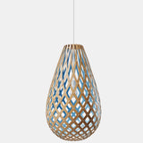 Kōura Pendant Light Bamboo Blue 20 Inch By David Trubridge