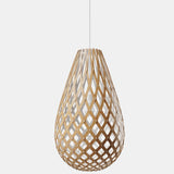 Kōura Pendant Light Bamboo White 1 Side 20 Inch By David Trubridge
