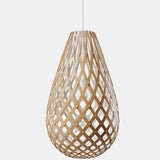 Kōura Pendant Light Bamboo White 1 Side 29 Inch By David Trubridge
