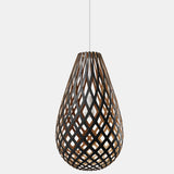 Kōura Pendant Light Black 1 Side Outside Bamboo 20 Inch By David Trubridge