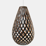 Kōura Pendant Light Black 1 Side Outside Bamboo 39 Inch By David Trubridge