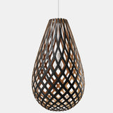 Kōura Pendant Light Black 1 Side Outside Bamboo 47 Inch By David Trubridge
