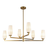 Krysta Chandelier Brushed Gold Opal Matte Glass By Alora Side View