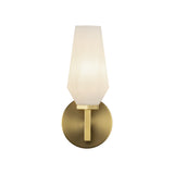 Krysta Wall Sconce Brushed Gold Opal Matte Glass 1 Light By Alora