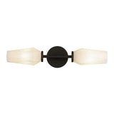 Krysta Wall Sconce Matte Black Opal Matte Glass 2 Light By Alora