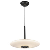 Kyoto Pendant Light Black Glossy Opal By Kuzco Front View
