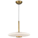 Kyoto Pendant Light Vintage Brass Glossy Opal By Kuzco Front View