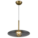 Kyoto Pendant Light Vintage Brass Smoked By Kuzco Front View