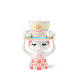 Bjørn Winblad Lady With Hat Vase, Pink/Yellow By Bjorn Wiinblad